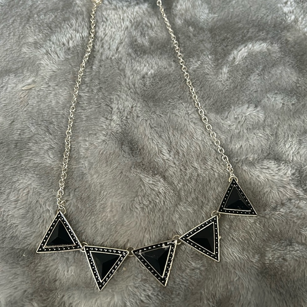 Silver black rhinestone necklace from Clair’s never worn